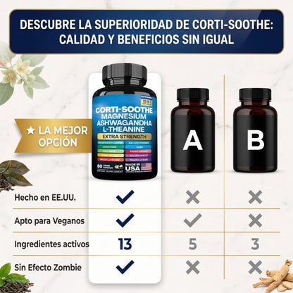 Corti-Soothe 13 en 1: Calma El Estrés, Regula El Cortisol, Duerme Profundo - Desde El Día 1